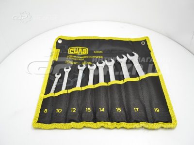 Набір ключів РОЖКОВО-НАКИДНИХ 8-19мм. з тріщоткою в чохлі 8шт СИЛА. VR.ZP.UA В наявності Набір ключів РОЖКОВО-НАКИДНИХ 8-19мм. з тріщоткою в чохлі 8шт СИЛА. VR.ZP.UA В наявності