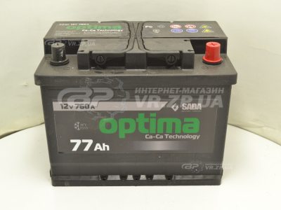 Аккумулятор 6 ст 77 Optima -/+. VR.ZP.UA В наличии