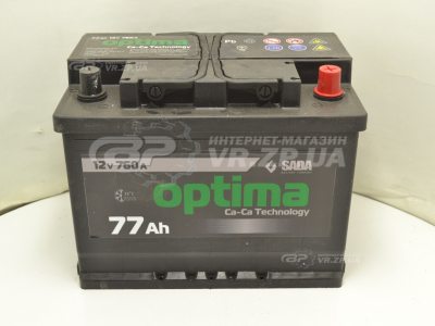 Акумулятор 6 ст 77 Optima -/+. VR.ZP.UA В наявності